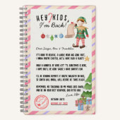 Ik ben terug! Kerstmis, elf-retourbrief voor kinde Notitieboek (Voorkant)