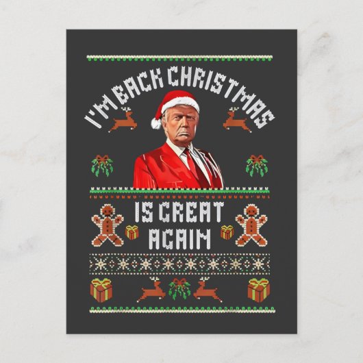 Ik ben terug, Kerstmis is weer geweldig Trump verk Briefkaart (Voorkant)