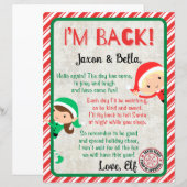 Ik ben terug met de kerst elf aankomstbrief (Voorkant / Achterkant)