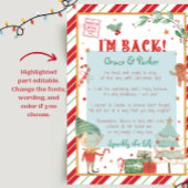 Ik ben terug Welkom terug Kerst Elf Brief Poster