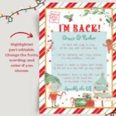 Ik ben terug Welkom terug Kerst Elf Brief Poster