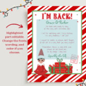 Ik ben terug Welkom Terug Kerst Elf Letter Print