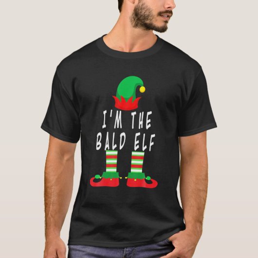 Ik ben The Bald Elf, Family Group Santa Kersthol T-shirt (Voorkant)