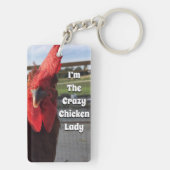 Ik ben The Crazy Chicken Lady Sleutelhanger (achterkant)