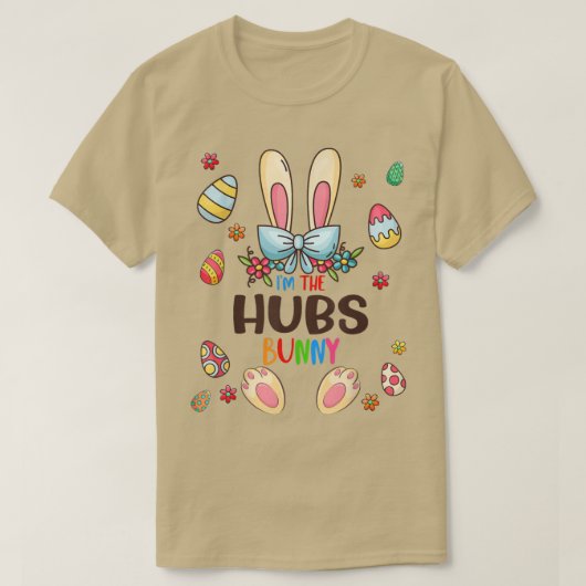 Ik ben The Hubs Bunny Easter Day Matching Family E T-shirt (Design voorkant)
