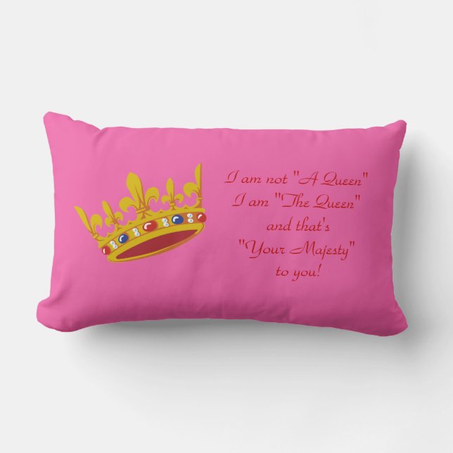 Ik ben 'The Queen' Pillow - Roze Kussen (Voorkant)