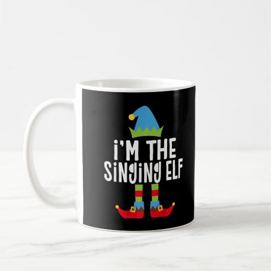 Ik ben The Singing Elf T-Shirt Matching met Kerstm Koffiemok (Links)