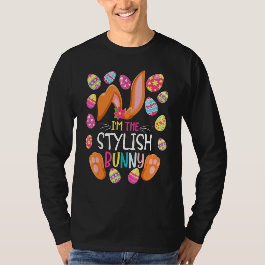 Ik ben The Stylish Bunny Cute Eggs Rabit Easter Pa T-shirt (Voorkant)