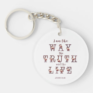 Ik ben The Way the Truth and the Life Typografie Sleutelhanger