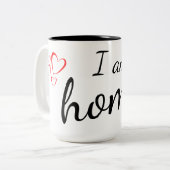 Ik ben thuis tweekleurige koffiemok (Voorkant links)