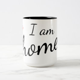 Ik ben thuis tweekleurige koffiemok