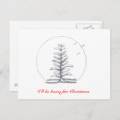 Ik ben thuis voor de kerst...Briefkaart Feestdagenkaart (Voorkant / Achterkant)