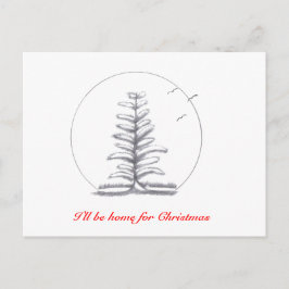 Ik ben thuis voor de kerst...Briefkaart Feestdagenkaart