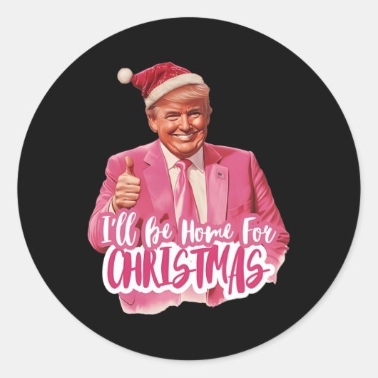 Ik ben thuis voor Kerstmis3 Ronde Sticker (Voorkant)