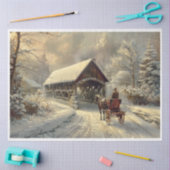 Ik ben thuis voor Kerstmis. Tissuepapier (Craft)