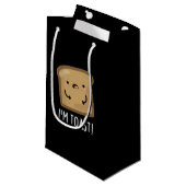 Ik ben Toast Funny Bread Pun Dark BG Klein Cadeauzakje (Voorkant Gekanteld)