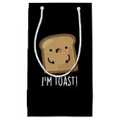 Ik ben Toast Funny Bread Pun Dark BG Klein Cadeauzakje (Voorkant)