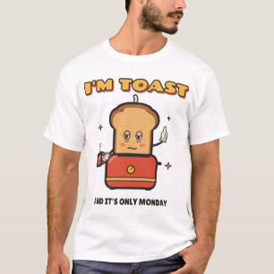 Ik ben toast grappig moe toast retro cartoon t-shirt
