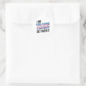 Ik ben trans, accepteer het ronde sticker (Tas)