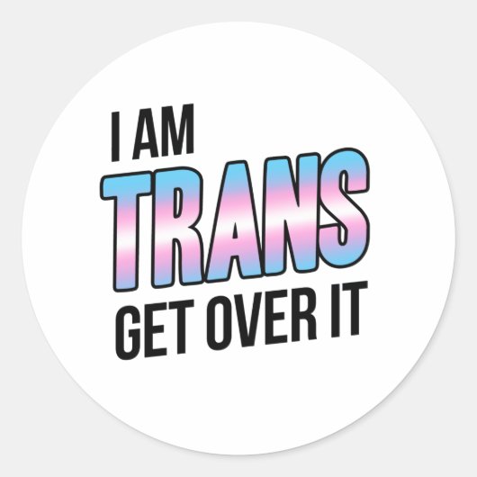 Ik ben trans, accepteer het ronde sticker (Voorkant)