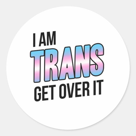 Ik ben trans, accepteer het ronde sticker (Voorkant)