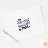 Ik ben trans, accepteer het ronde sticker (Envelop)