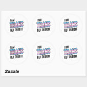 Ik ben trans, accepteer het ronde sticker (Vel)