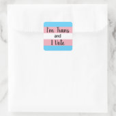 Ik ben Trans en ik stem Vierkante Sticker (Tas)