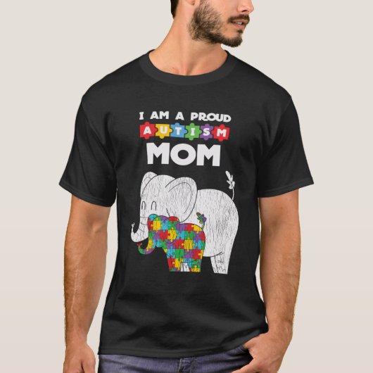 Ik ben trots autisme mam autistische zoon dochter  t-shirt (Voorkant)