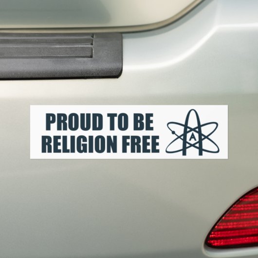 Ik ben trots dat ik geen religie meer heb! bumpersticker (Op auto)
