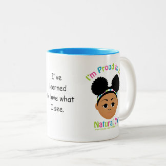 Ik ben trots dat ik natuurlijk ben! tweekleurige koffiemok