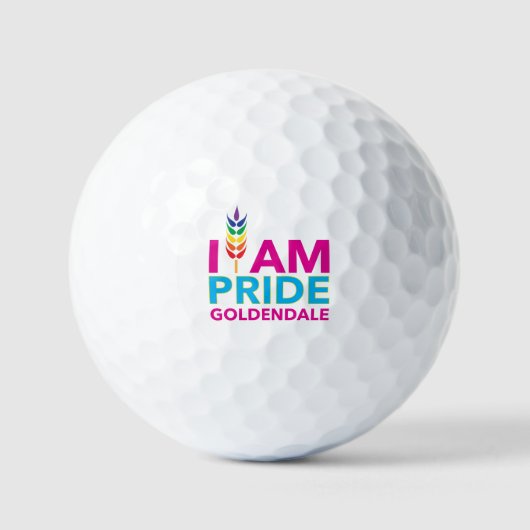 IK BEN TROTS Goldendale Golf Balls Golfballen (Voorkant)