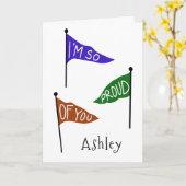 Ik ben trots op je gepersonaliseerde felicitaties kaart (Gele Bloem)