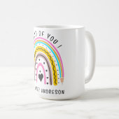 Ik ben trots op je kleurrijke leraar aanmoediging koffiemok (Voorkant rechts)