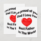 Ik ben trots op je vader Ik hou van je beste vader Bedankkaart (Voorkant / Achterkant)