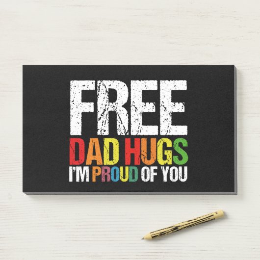 Ik ben trots op jou gratis vader knuffels Gay Prid Post-it® Notes (Op bureau)