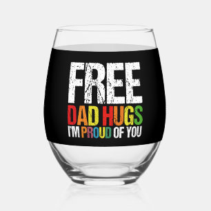 Ik ben trots op jou gratis vader knuffels Gay Prid Wijnglas Zonder Voet