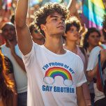 Ik ben trots op mijn Gay Brother LGBT Zuster T-shirt<br><div class="desc">Ik ben trots op mijn homopaar. Een coole gay pride parade regenboogtop voor een trotse LGBTQ-zus of broer die van hun LGBT-zusje houdt.</div>