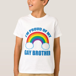 Ik ben trots op mijn homoseksuele broertje Rainbow T-shirt