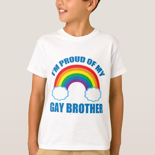 Ik ben trots op mijn homoseksuele broertje Rainbow T-shirt (Voorkant)