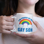 Ik ben trots op mijn homoseksuele Zoon LGBTQ, moed Koffiemok<br><div class="desc">Ik ben trots op mijn zoon. Een mooie gay pride parade cadeau voor een ondersteunende moeder of vader. Ik hou onvoorwaardelijk van mijn LGBTQ-kind. Een cool cadeau van moeder of vader.</div>