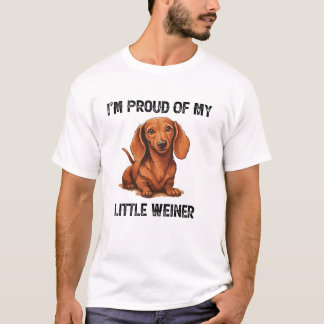 Ik ben trots op mijn kleine Weiner Grappige Wiener T-shirt