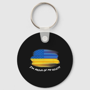 Ik ben trots op mijn roots - Vintage Oekraïens-Ame Sleutelhanger