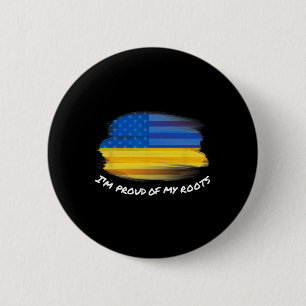 Ik ben trots op mijn wortels - Vintage Oekraïens-A Ronde Button 5,7 Cm