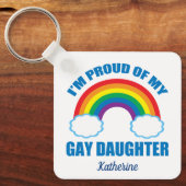 Ik ben trots op m'n homoseksuele homo-homo's. sleutelhanger (Voorkant)