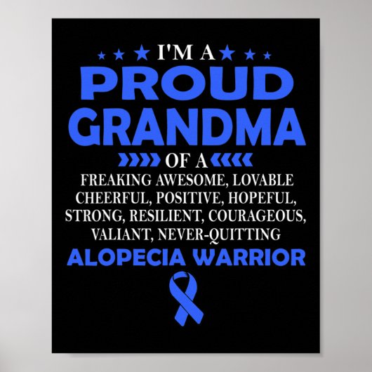 Ik ben trots op oma Alopecia krijger Poster (Voorkant)