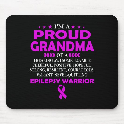 Ik ben trots op oma van Epilepsy Warrior T Muismat (Voorkant)