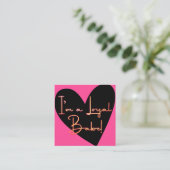 Ik ben trouwe Babe Gold Pink Black Heart klant Klantenkaartje (Staand voorkant)