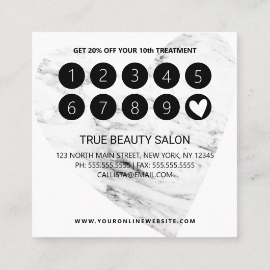 Ik ben trouwe babe gouden marmeren hart klant klantenkaartje (Achterkant)