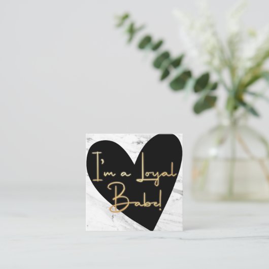 Ik ben trouwe babe gouden marmeren hart klant klantenkaartje (Staand voorkant)